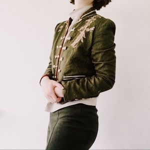 Free People olive green military jacket
